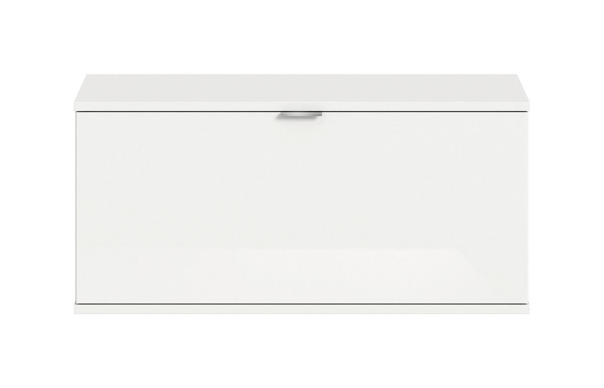 SCHUHBANK PROJEKT X - Weiss Hochglanz/Chromfarben, Design, Holzwerkstoff/Kunststoff (92/42/32cm) - Livetastic