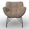 FÅTÖLJ ROBIN - brun/svart, Modern, metall/textil (72/78/81cm) - Bessagi Home