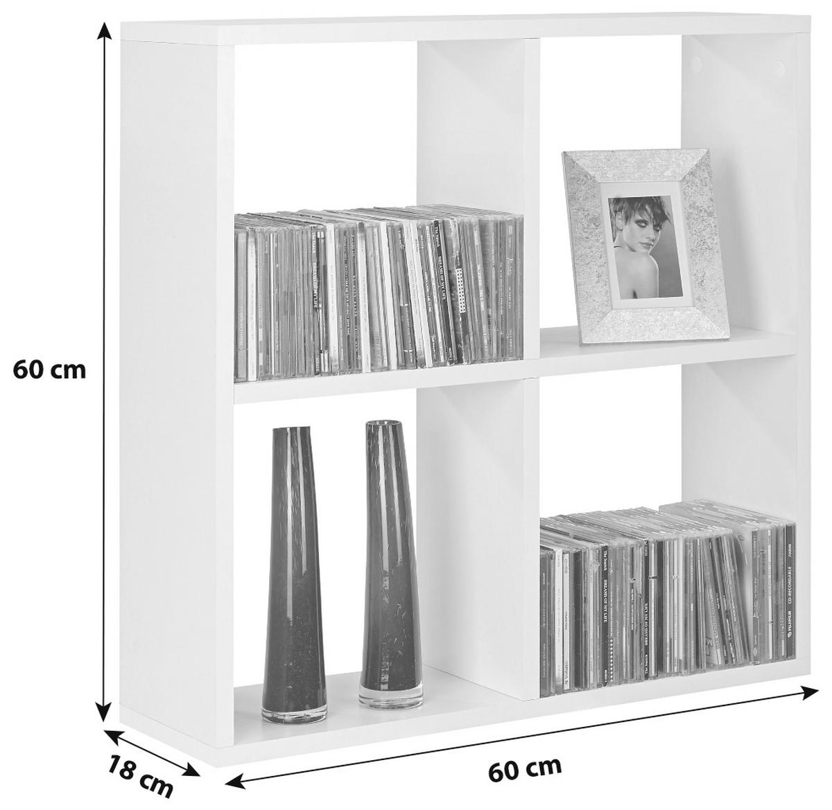 Etajeră suspendată Alex - alb, Modern, material pe bază de lemn (60/60/18cm) - Best Price