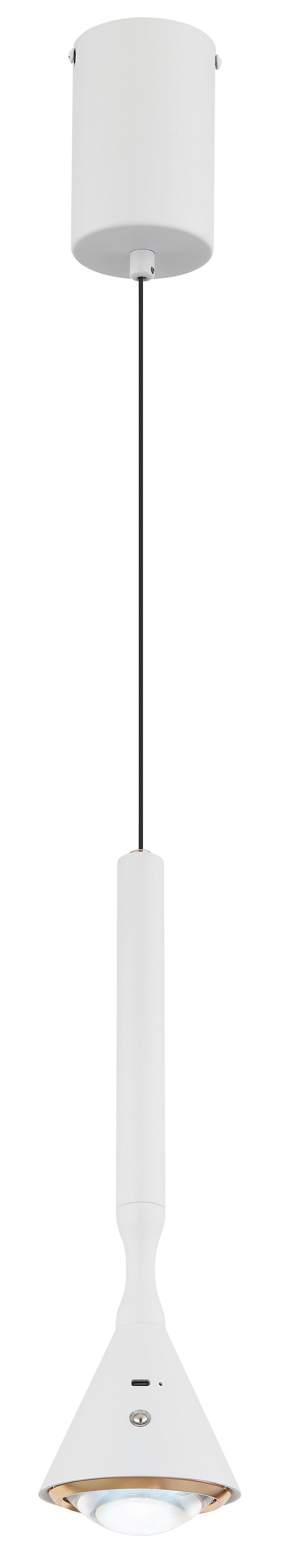 Led-hängeleuchte 16061w Lucinda - Weiss, Design, Kunststoff/Metall (9,9/50-210cm) - Globo