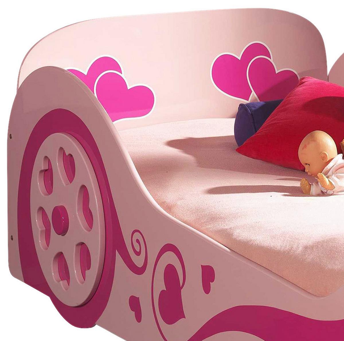 Autobett Pretty Girl 90x200 rosa - Rosa, MODERN, Holzwerkstoff (90/200cm) - MID.YOU