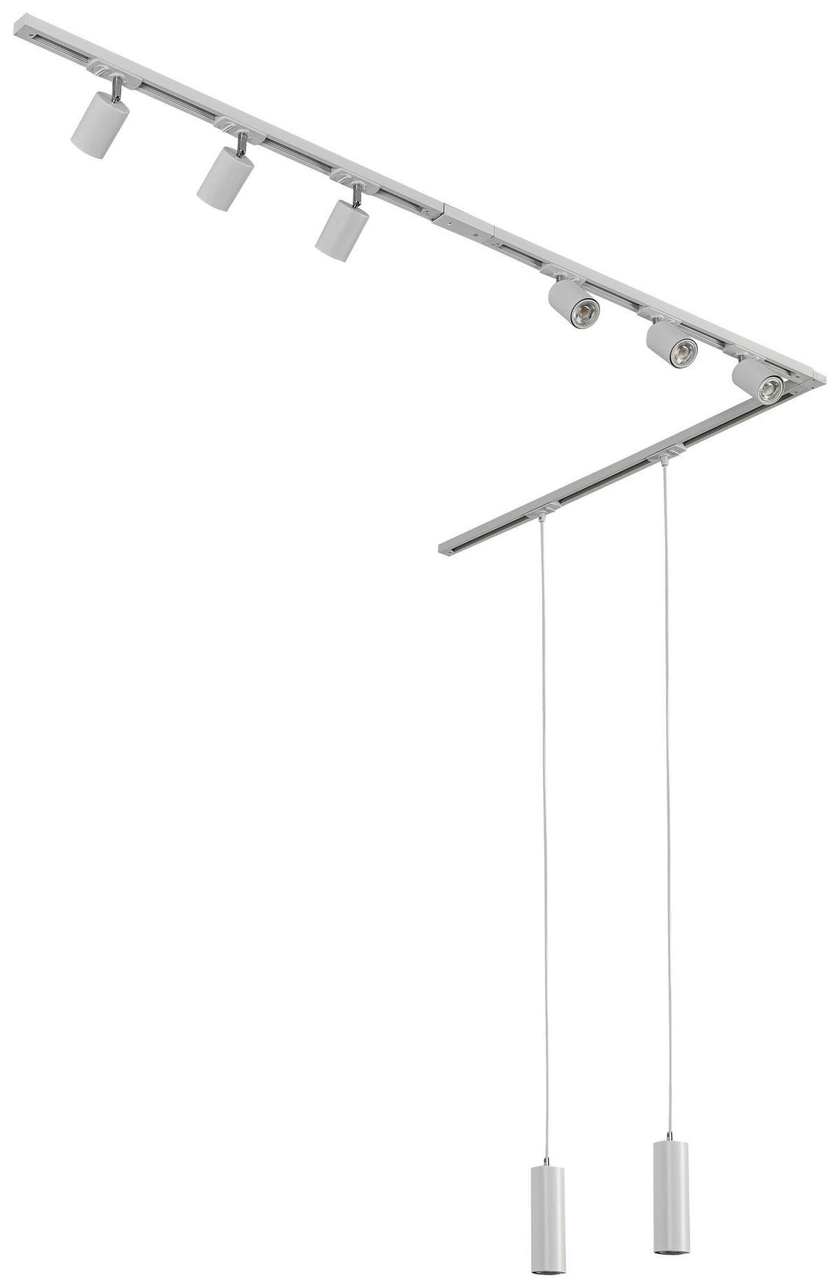 SYSTEM SZYNOWY BINE - biały/kolor chromowy, Trend, tworzywo sztuczne/metal (262cm) - Novel