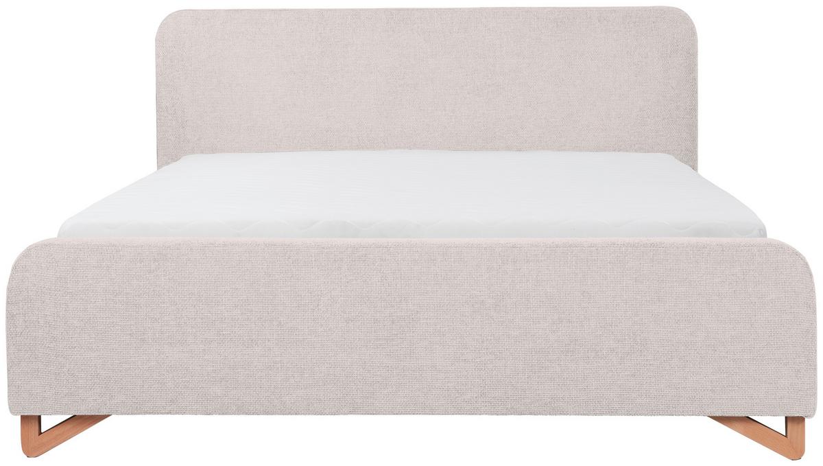 Oblazinjena Postelja Flamingo, Biserna Barva, 180x200cm - svetlo rjava/črna, Moderno, kovina/umetna masa (180/200cm) - MID.YOU