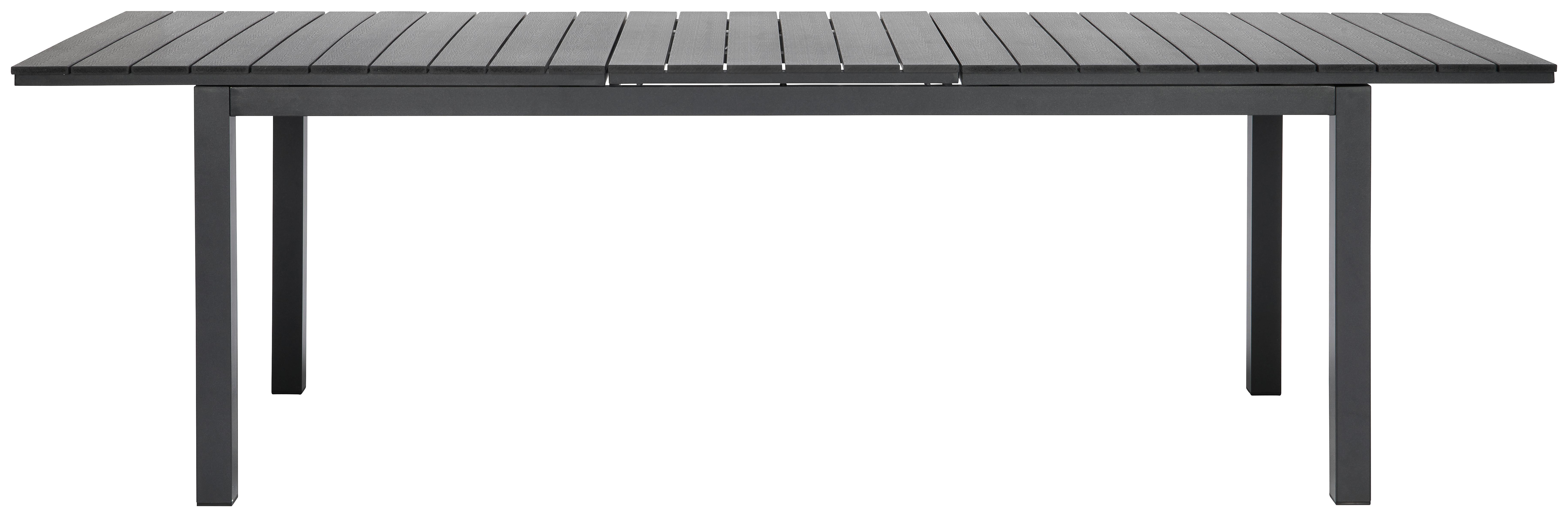 Gartentisch Florian in Schwarz - Schwarz, Modern, Kunststoff/Metall (200-260/76/90cm) - Modern Living