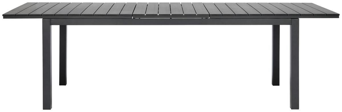 Gartentisch Florian in Schwarz - Schwarz, Modern, Kunststoff/Metall (200-260/76/90cm) - Modern Living