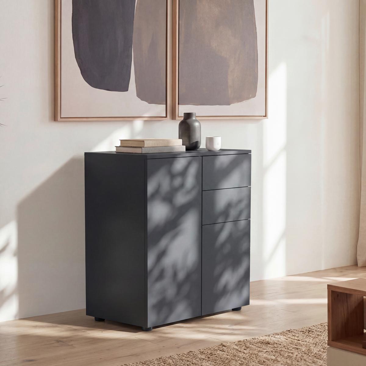 Kommode DALOSA Anthrazit ca. 70x77x39 cm - Anthrazit, MODERN, Holzwerkstoff/Kunststoff (70/77/39cm) - MID.YOU