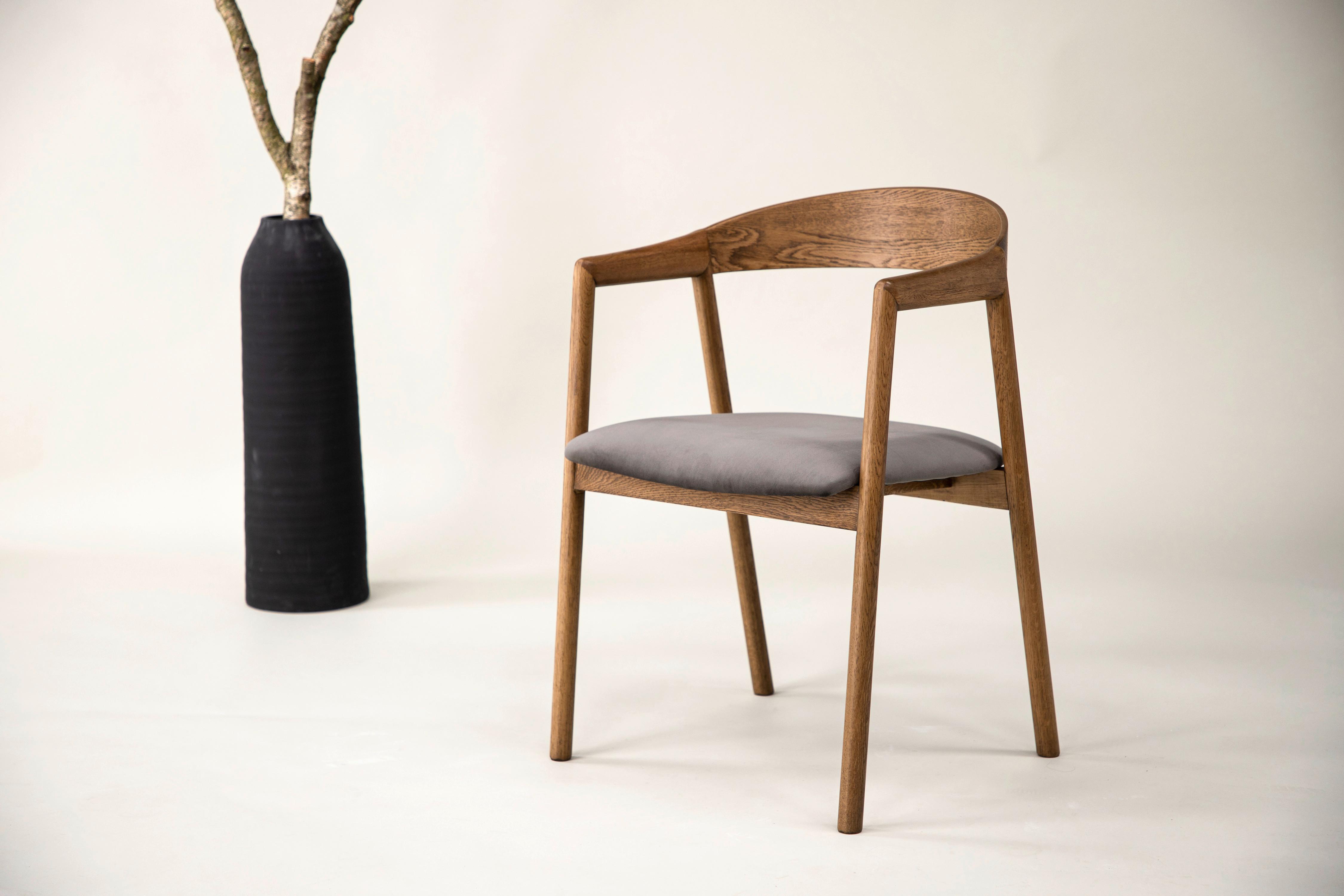STUHL-SET LÅNGÖN - Braun/Grau, Design, Holz/Textil (53/76,5/56cm) - Livetastic