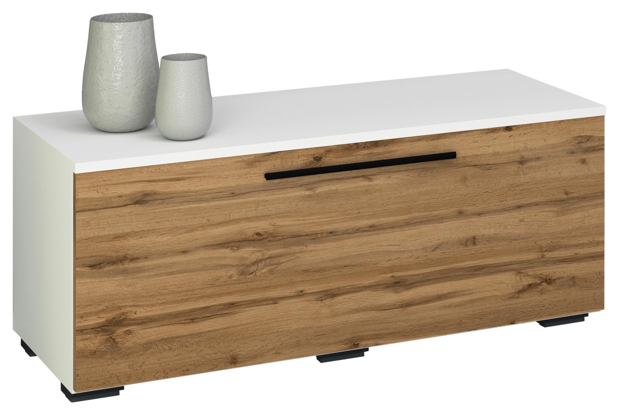 Nizka Omarica Arila, Hrast, Bela - črna/barve aluminija, Moderno, kovina/umetna masa (95/39/40cm) - MID.YOU