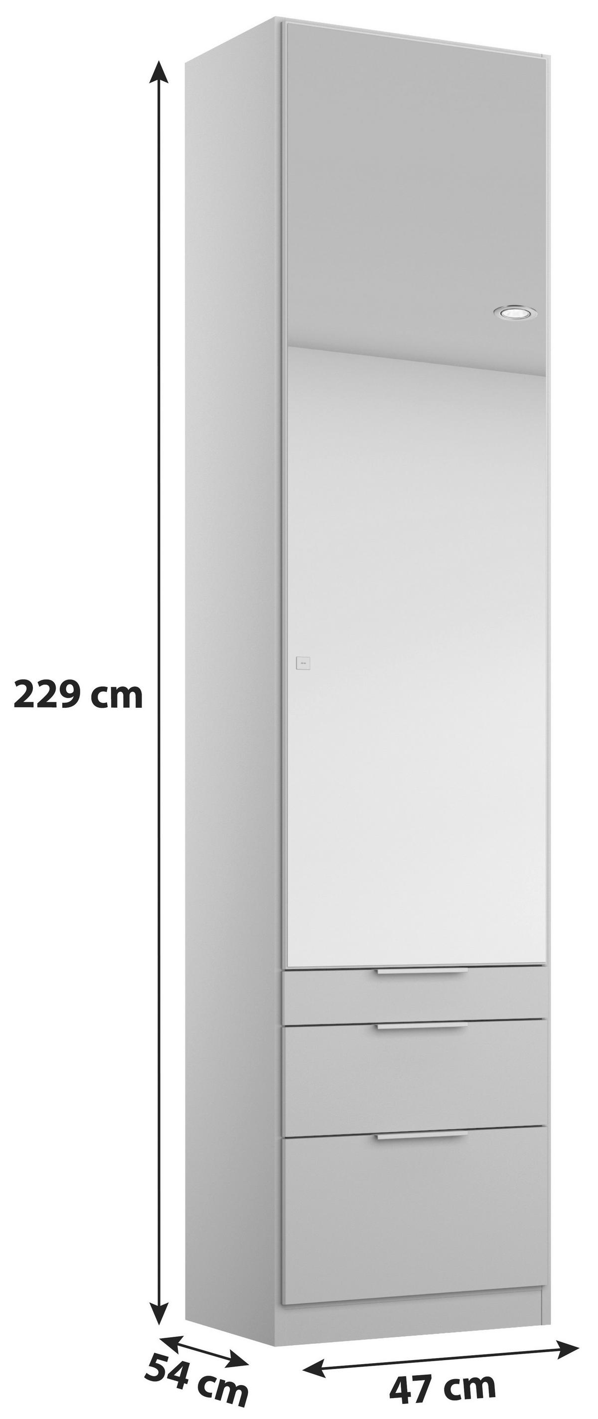 DULAP USI ROTATIVE ALABAMA - argintiu/gri deschis, Modern, material pe bază de lemn (47/229/54cm)