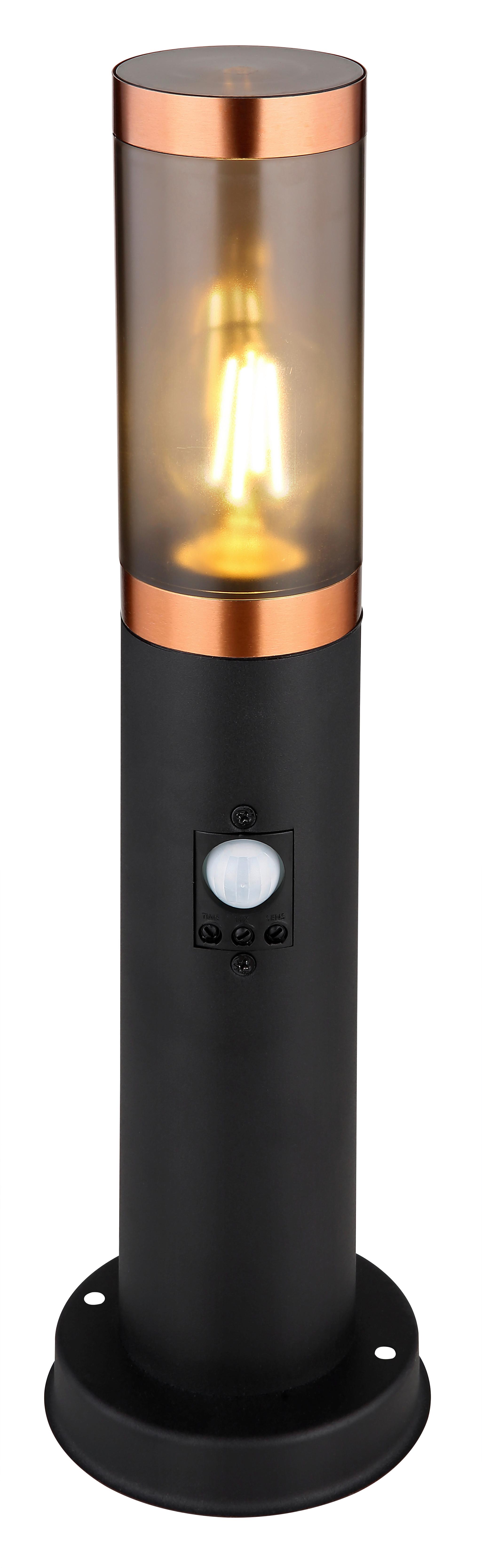 Außenleuchte Boston max. 15 Watt - Schwarz/Grau, Design, Kunststoff/Metall (12,7/45cm) - Globo