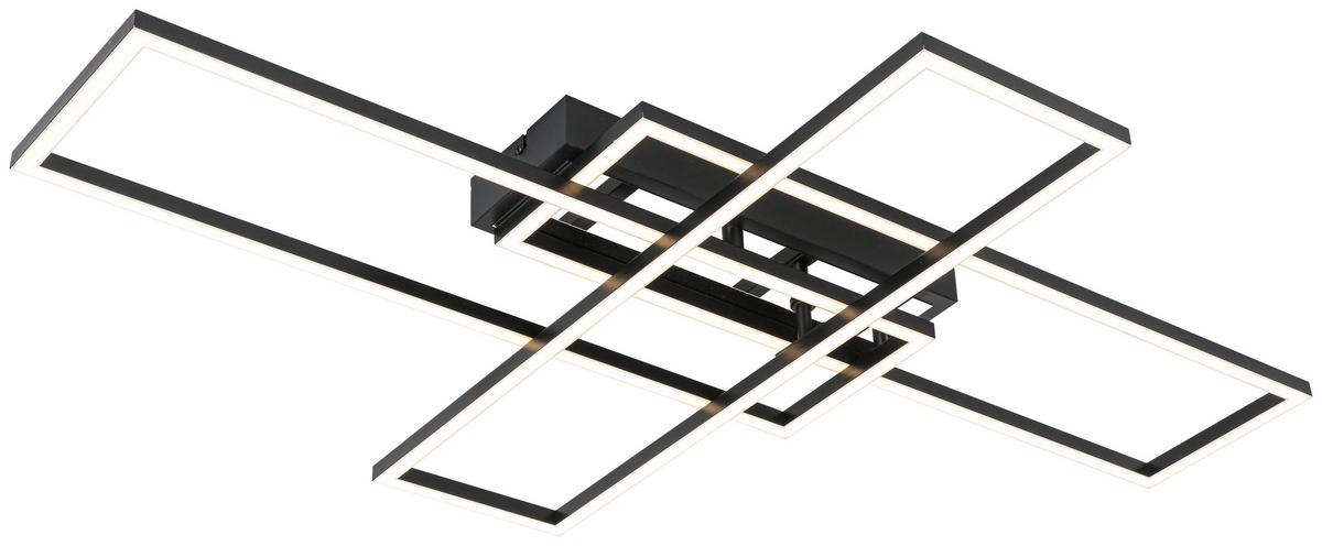 LAMPA SUFITOWA ELISE - czarny/kolor chromowy, Trend, tworzywo sztuczne/metal (82,5/55/8cm) - Novel