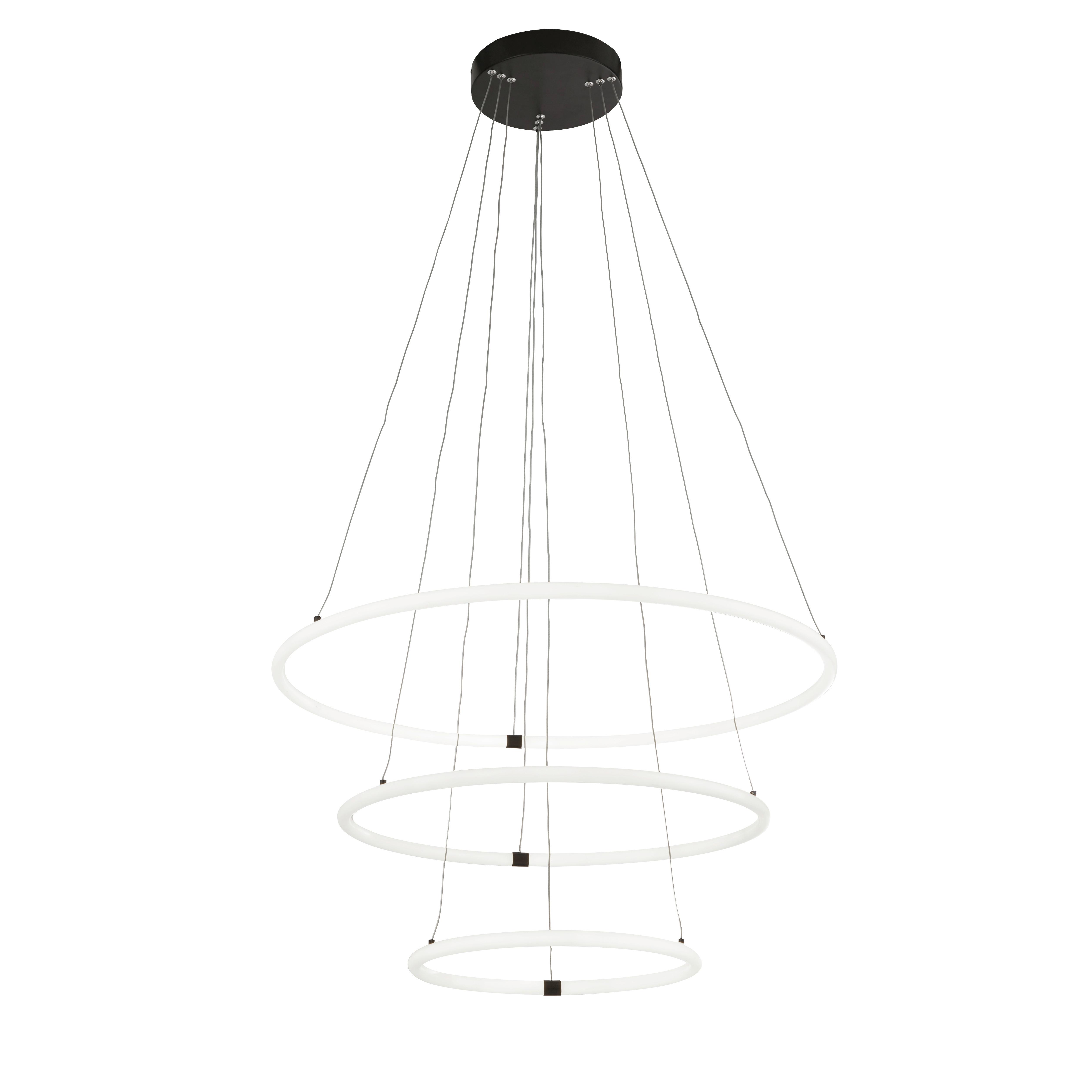 Led Függeszték 40176-3bk - fekete/fehér, Design, műanyag/fém (79/142cm)