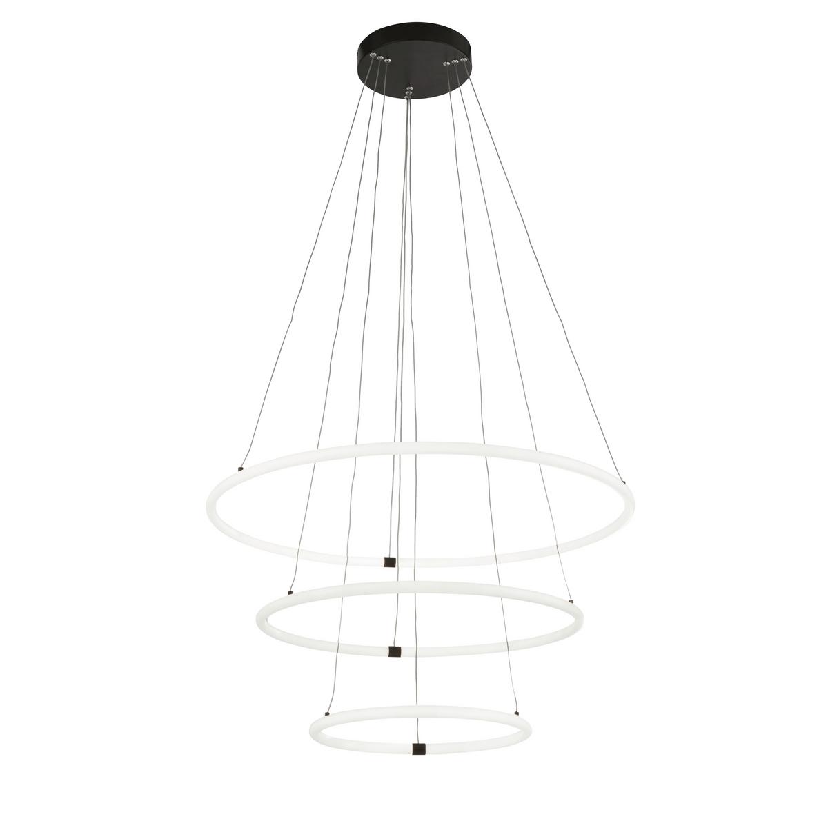Led Függeszték 40176-3bk - fekete/fehér, Design, műanyag/fém (79/142cm)