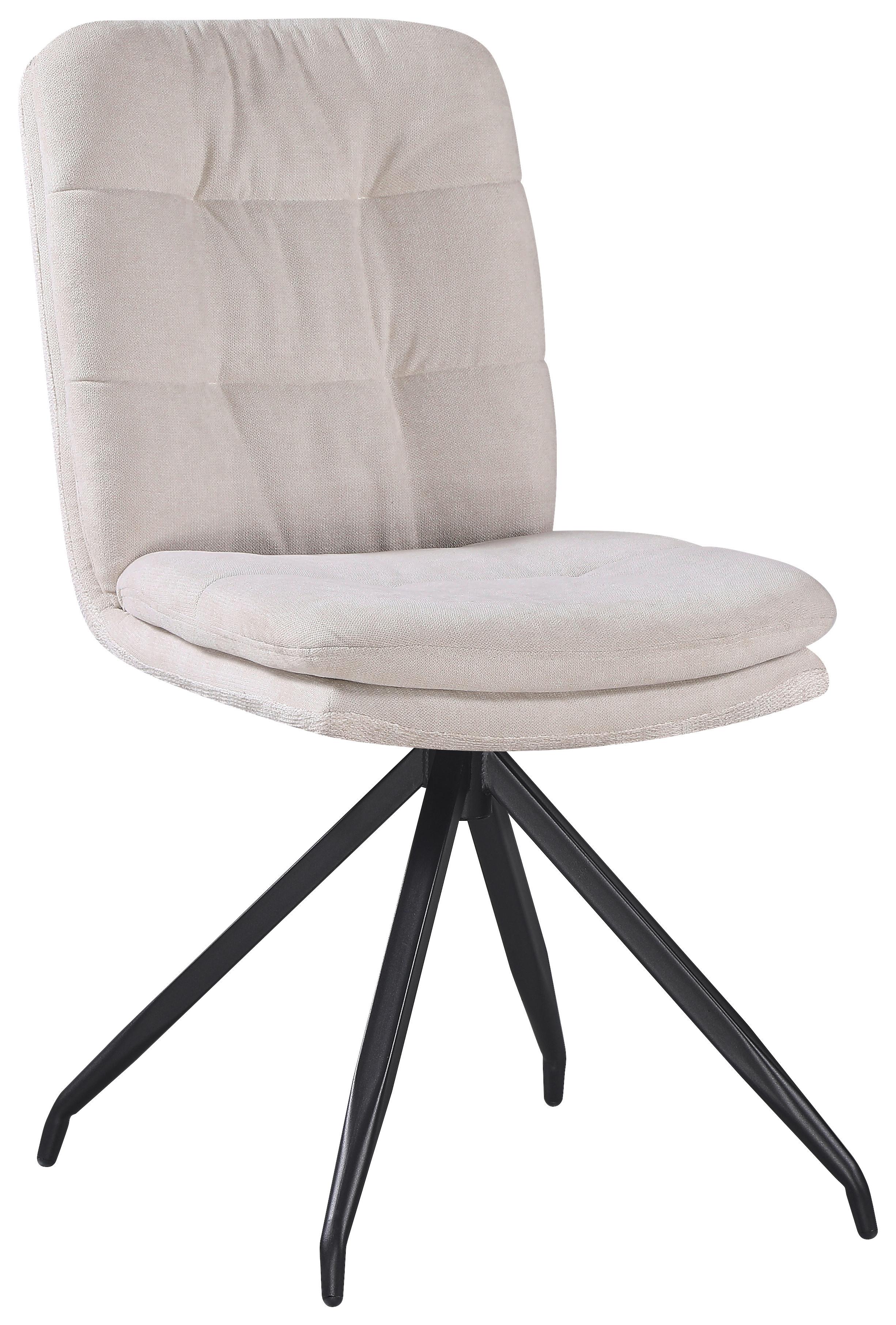 Stuhl Nova Beige - Beige/Schwarz, MODERN, Textil/Metall (48/89/67cm) - Premium Living