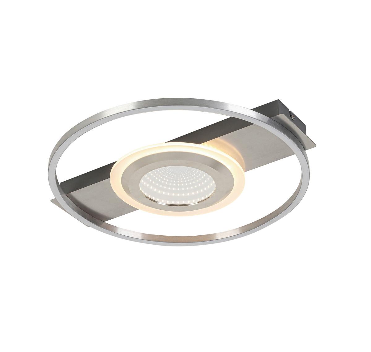 LAMPA SUFITOWA LED SANDRA - szary/kolor niklowy, Trend, tworzywo sztuczne/metal (42/40/6cm) - Novel