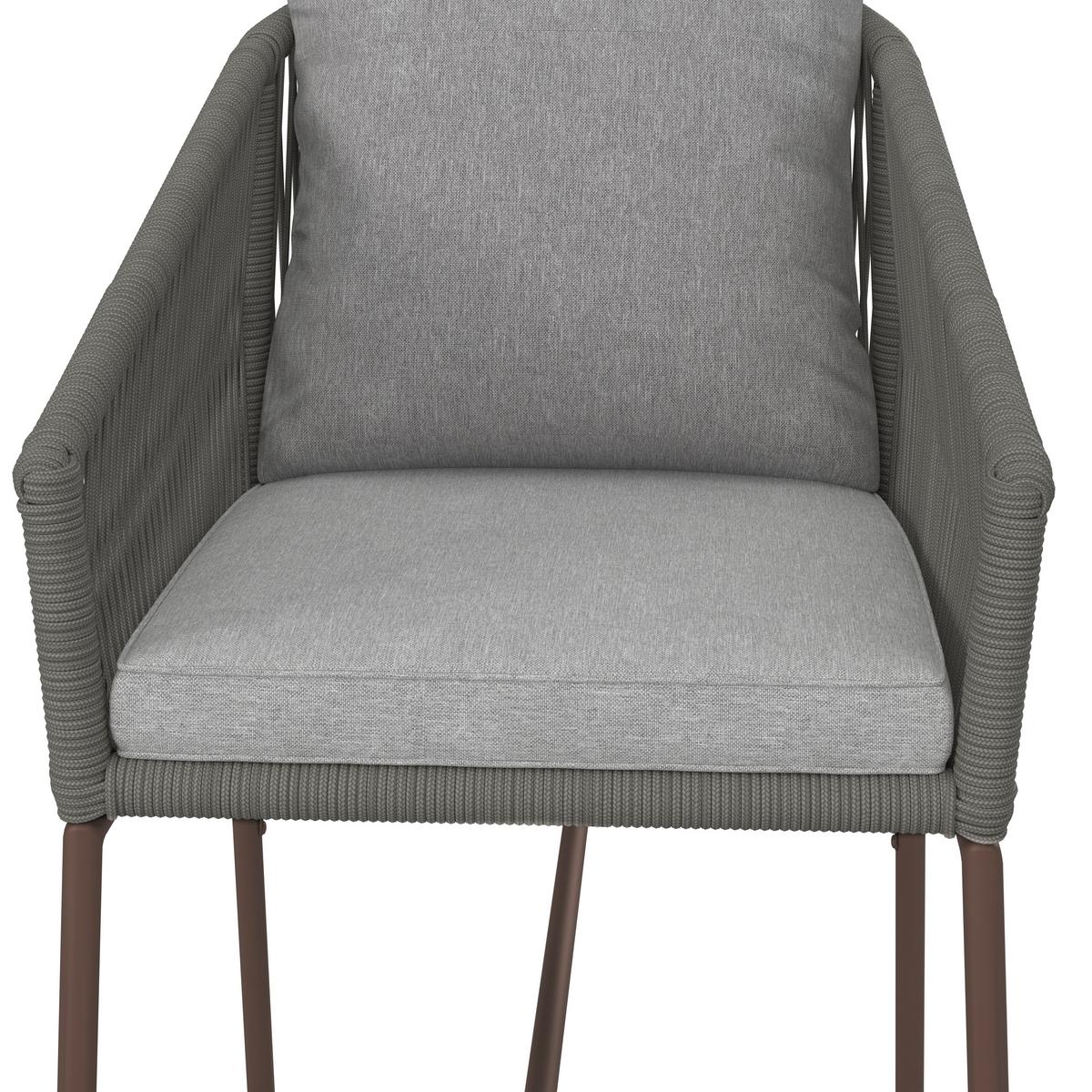 GARTENGARNITUR GIOVANNA - Braun/Grau, Modern, Holz/Textil (100/74cm) - Bessagi Garden