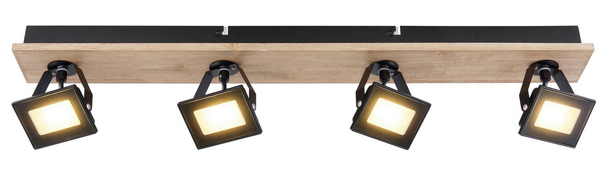 Led-reflektor Fonzi - črna/temno rjava, Natur, kovina/steklo (66cm)