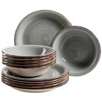 Tafelservice Lumaca aus Steingut, 12-teilig - Grau, Basics, Keramik - Mäser