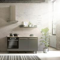 Kuhinjski Blok Brez Aparatov Bilberry, Siva, Hrast, 160cm - hrast sonoma/antracit, Design, leseni material (160cm) - MID.YOU