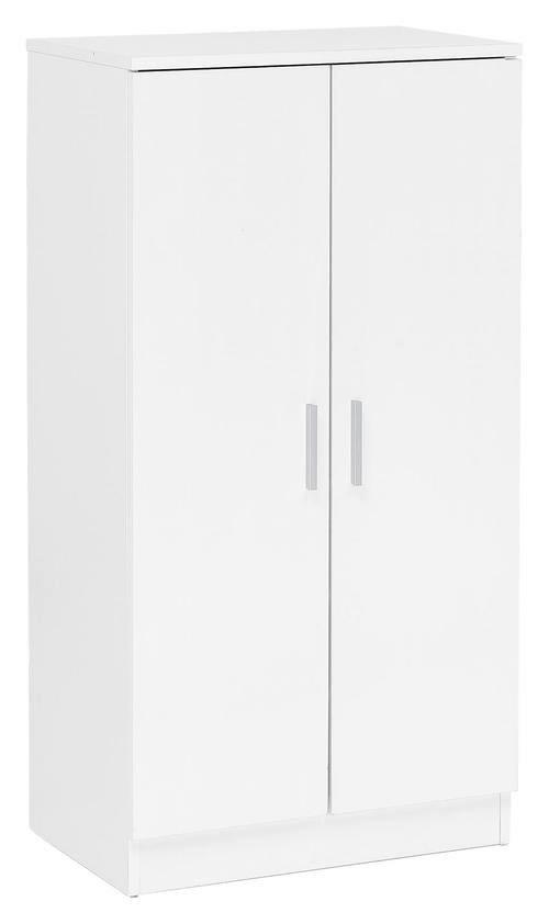 Schuhschrank WL5.269 ca.55x108x35cm Weiß - Silberfarben/Weiß, KONVENTIONELL, Holzwerkstoff/Metall (55/108/35cm) - MID.YOU