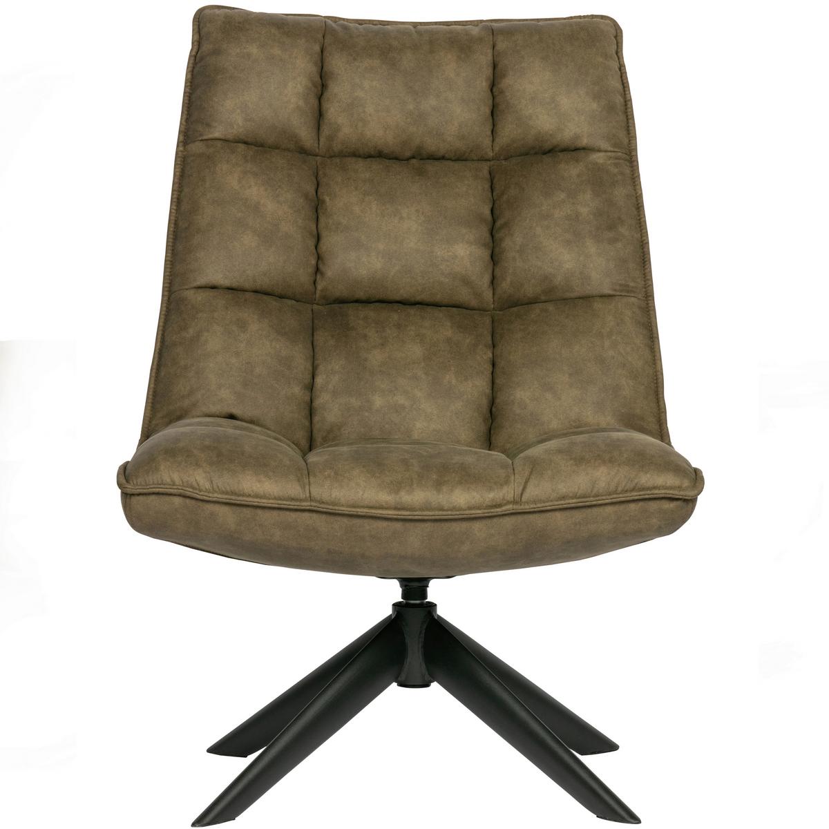 Sessel Jouke Grün B: 70cm - Schwarz/Grün, Design, Textil/Metall (70/97/85cm) - Livetastic