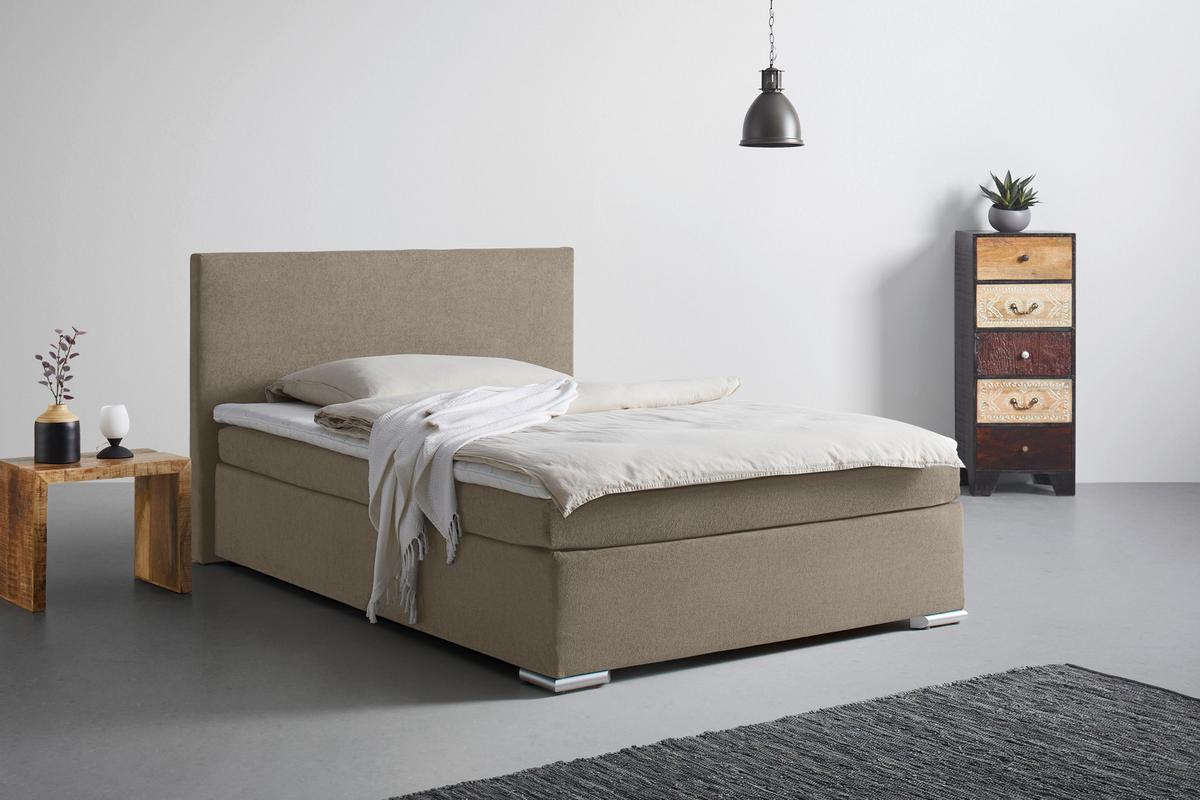 Boxspring Krevet Mira 2 - smeđa, Moderno, drvo/metal (140/200cm) - Based