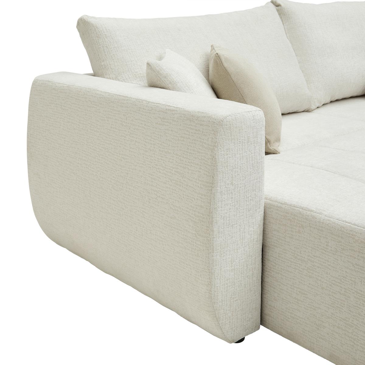 Schlafsofa Bologna Creme - Beige/Creme, Holz/Textil (245/74-90/104cm) - Mömax