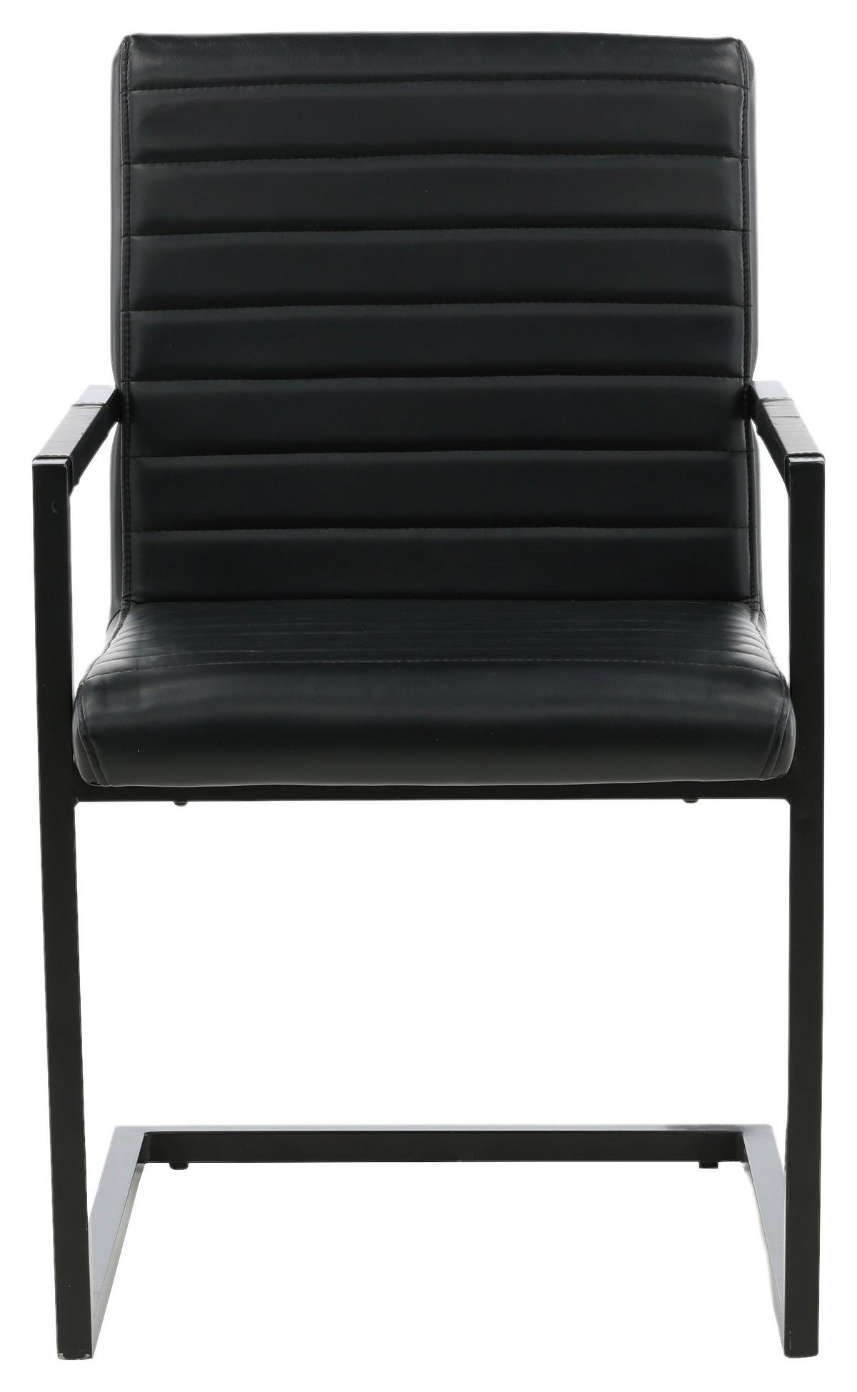 ARMLEHNSTUHL-SET ART - Schwarz, Design, Textil/Metall (54/88/63cm) - Livetastic