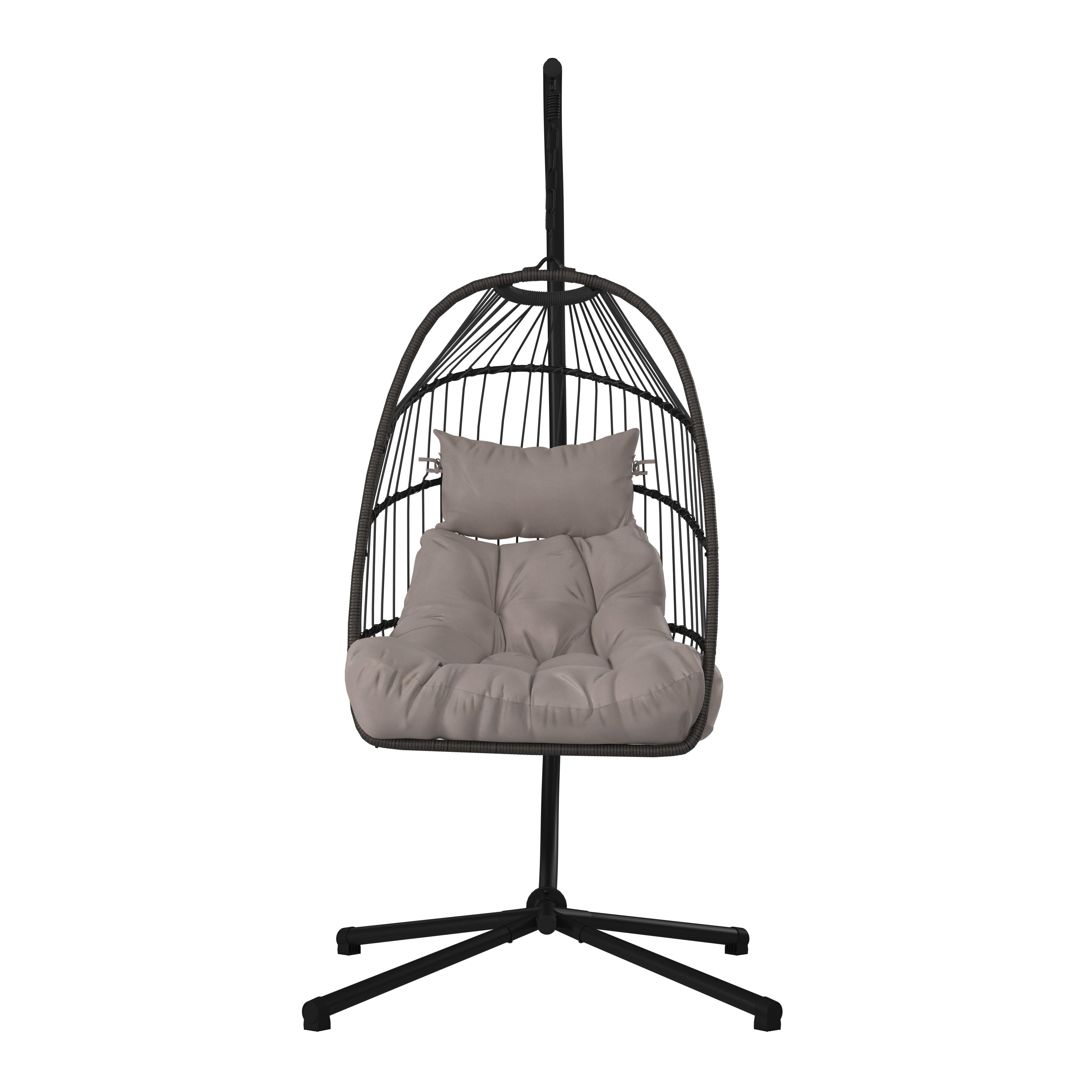 Viseči Stol Laura, Siva, Črna - siva/črna, Basics, kovina/umetna masa (103/198/102cm) - Mömax
