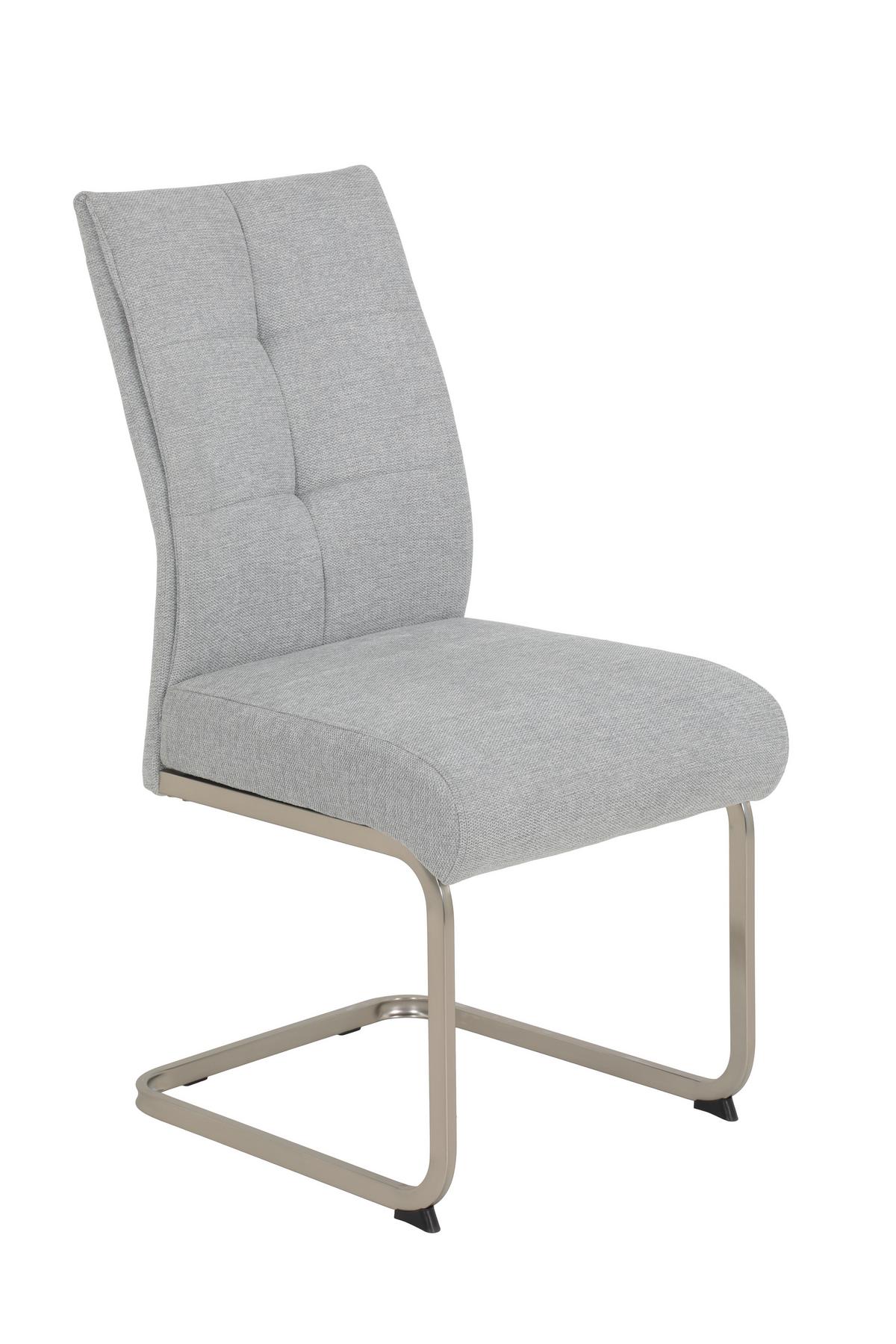 SCHWINGSTUHL-SET INES S 2ER-SET - Edelstahlfarben/Grau, MODERN, Textil/Metall (50/99/66cm) - MID.YOU
