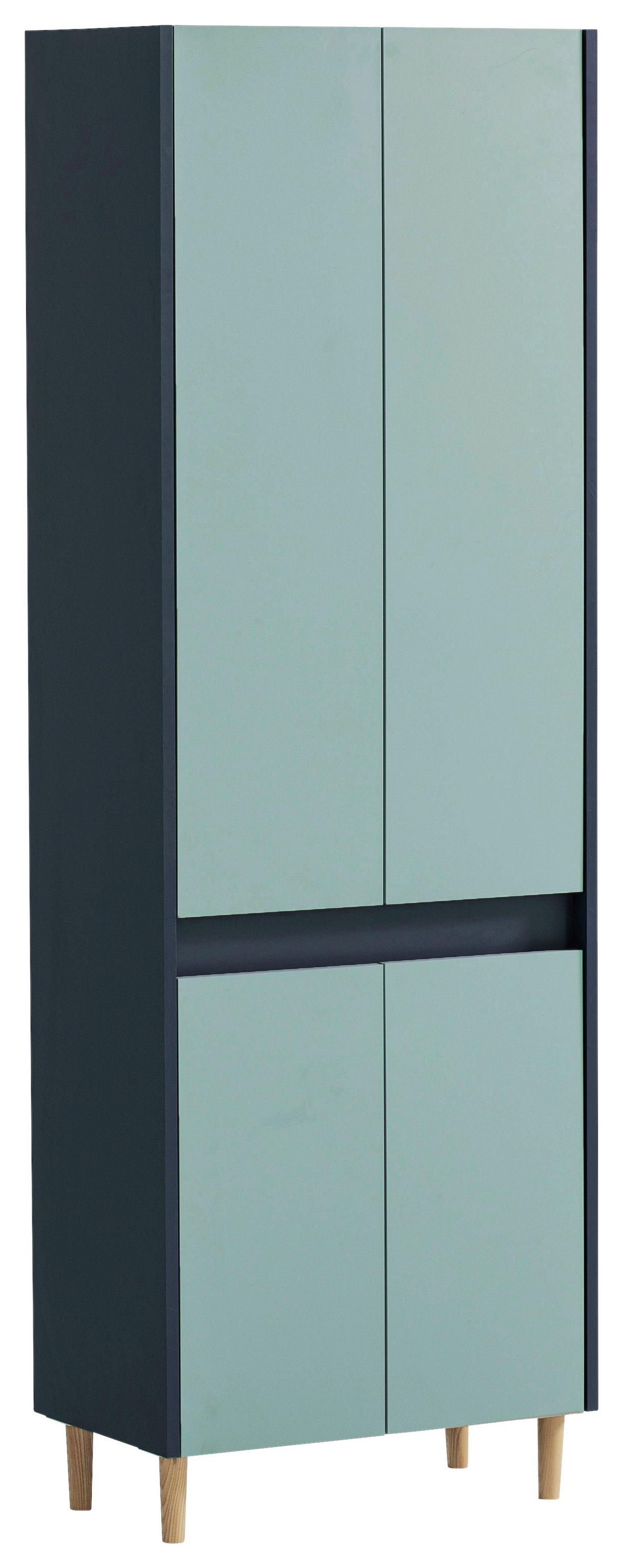 Hochschrank Lovis Dunkelblau - Eschefarben/Dunkelblau, MODERN, Holz/Holzwerkstoff (56,9/170,0/33,0cm) - MID.YOU