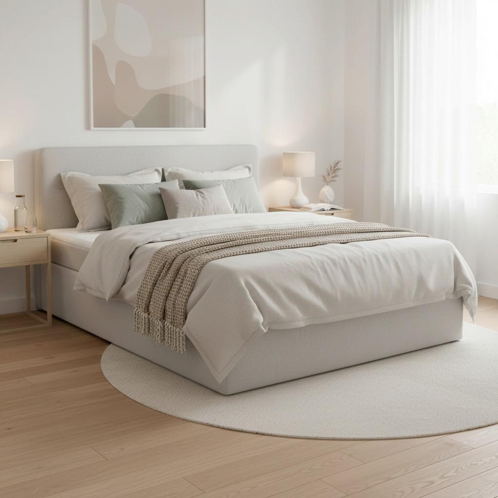 Boxbett Marco Hellgrau ca. 160x200 cm - Hellgrau/Schwarz, MODERN, Holz/Kunststoff (160/200cm) - Bessagi Home