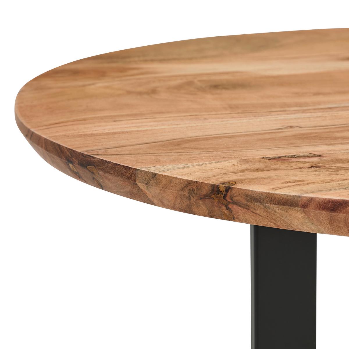 STOLIK KAWOWY LIJA - kolor naturalny/czarny, Design, metal/drewno (105/45/60cm) - MID.YOU