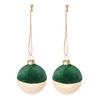 Christbaumkugel-Set Natalya in Grün, 2 Stück - Grün, Glas/Textil (6cm) - Modern Living