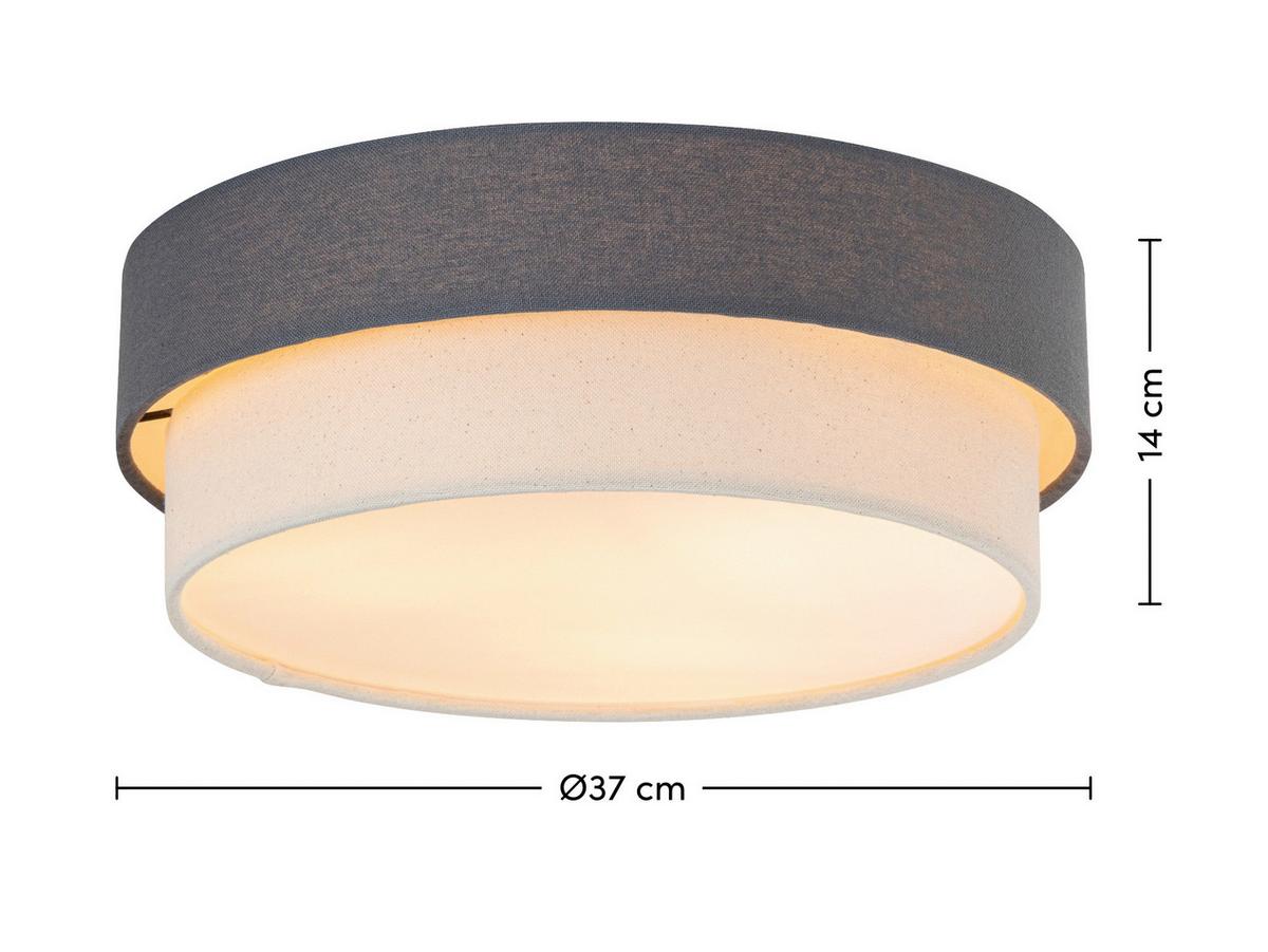 LAMPA SUFITOWA GINA - antracytowy/kolor naturalny, Design, tworzywo sztuczne/metal (37/13cm) - Novel
