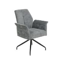 ARMLEHNSTUHL VIKTORIA S - Hellgrau/Schwarz, MODERN, Textil/Metall (71/93/68cm) - P & B