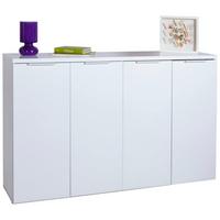 SZAFKA NA BUTY MUNDI - biały wysoki połysk/biały, Basics, materiał drewnopochodny/metal (160/102/35cm) - Carryhome