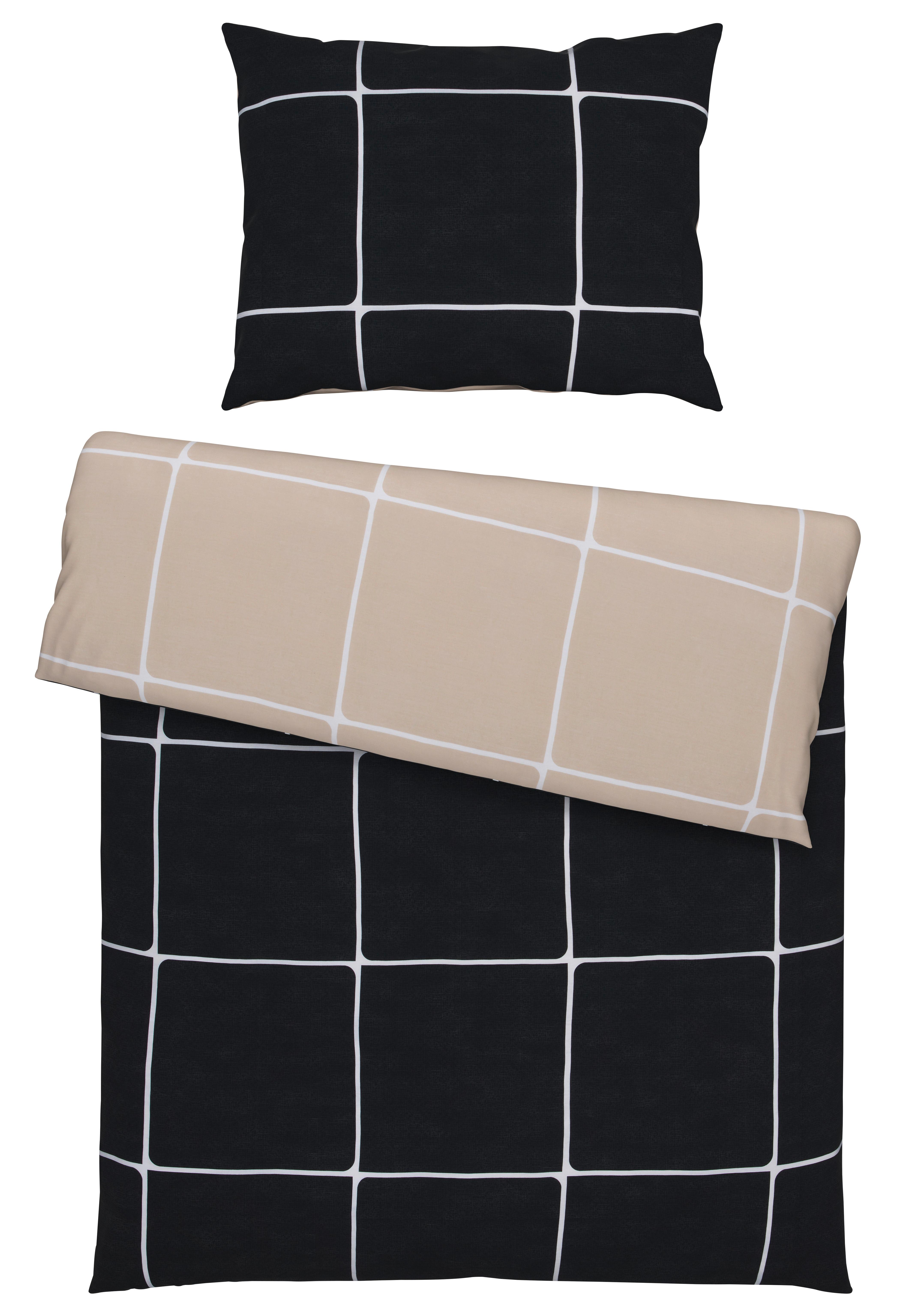 Bettwäscheset Linnea Wende - Weiss/Beige, Modern, Textil (160cm) - Modern Living