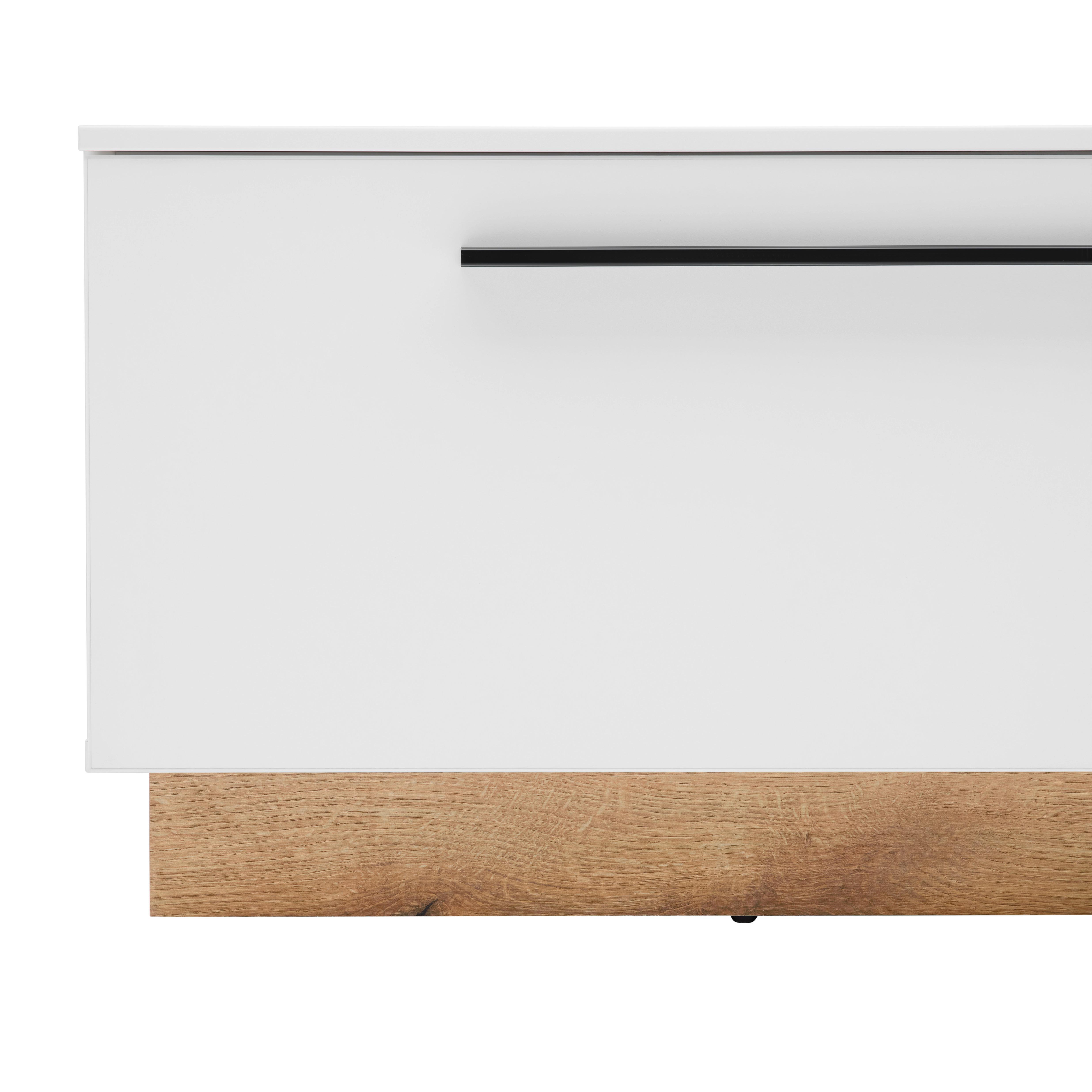 MEDIABÄNK MATEO - vit, Modern, trämaterial/plast (180/41/40cm) - Mömax