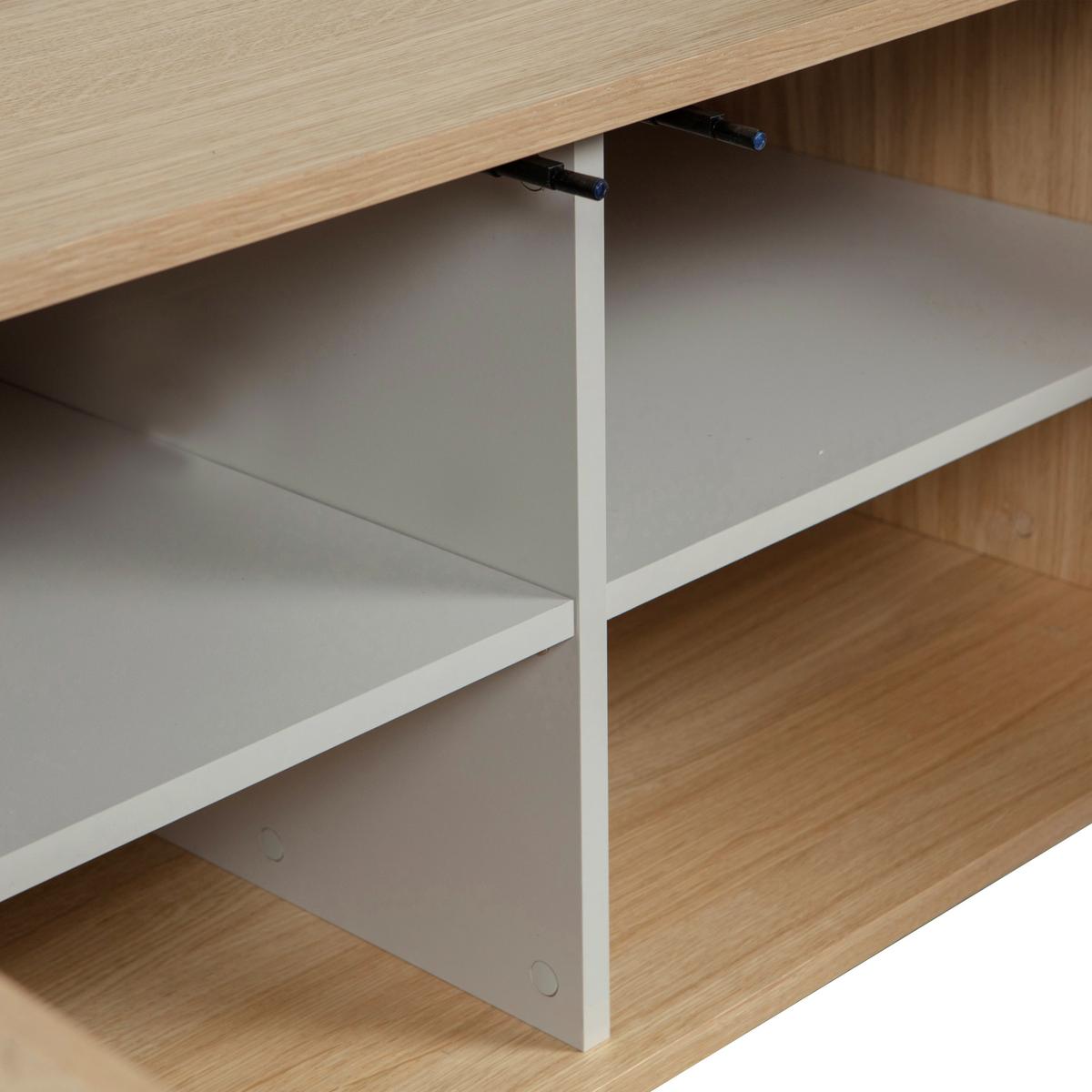 Lowboard Gravure Naturfarben B: 100cm - Schwarz/Naturfarben, Design, Holz/Metall (100/56/44cm) - Livetastic