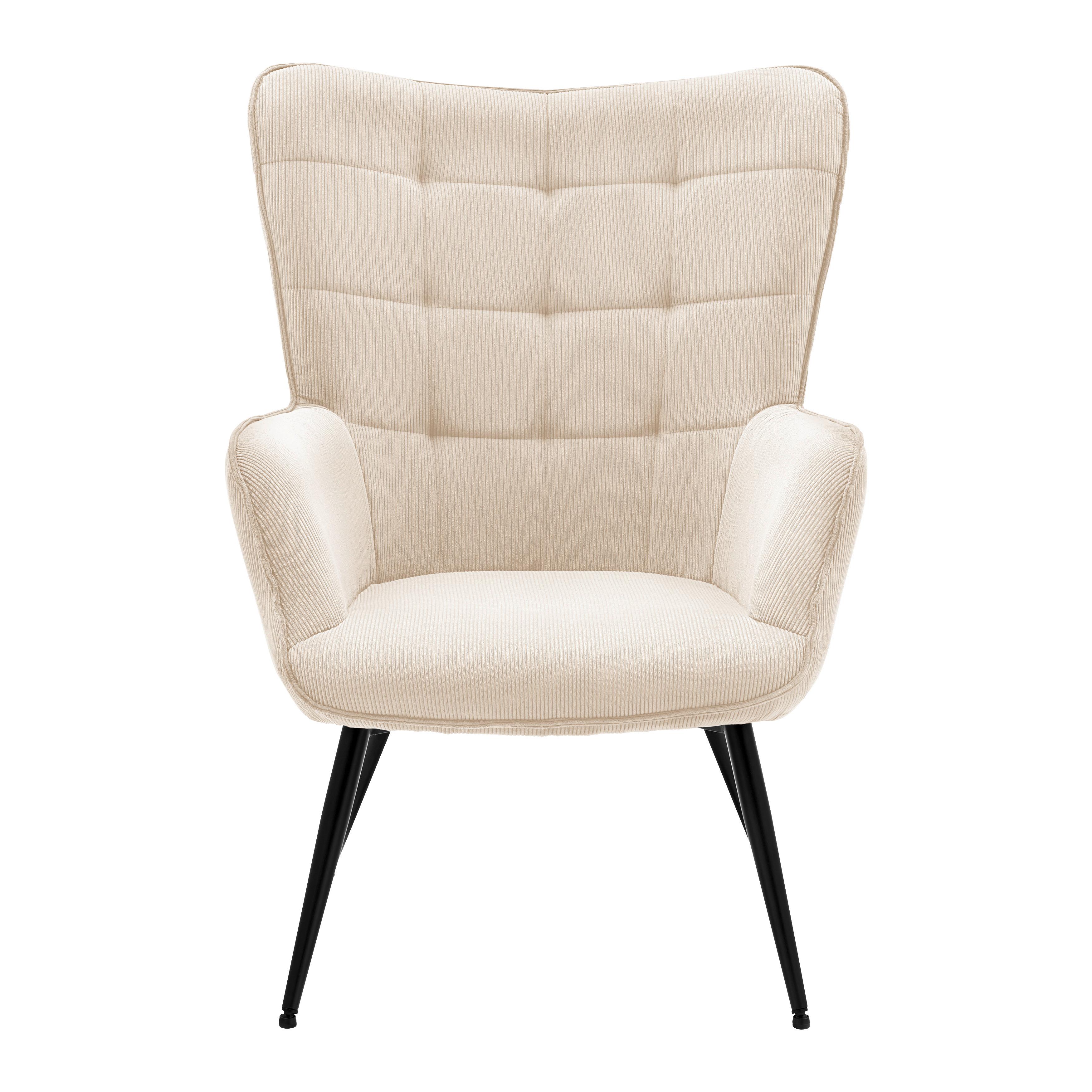 Sessel Gunvor Beige - Beige/Schwarz, Modern, Holz/Textil (73/97/79cm) - Mömax