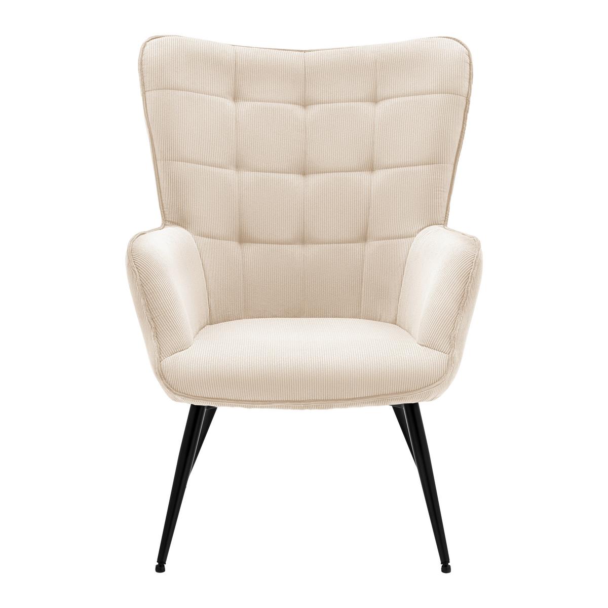 Sessel Gunvor Beige - Beige/Schwarz, MODERN, Holz/Textil (70/99/79cm) - Based