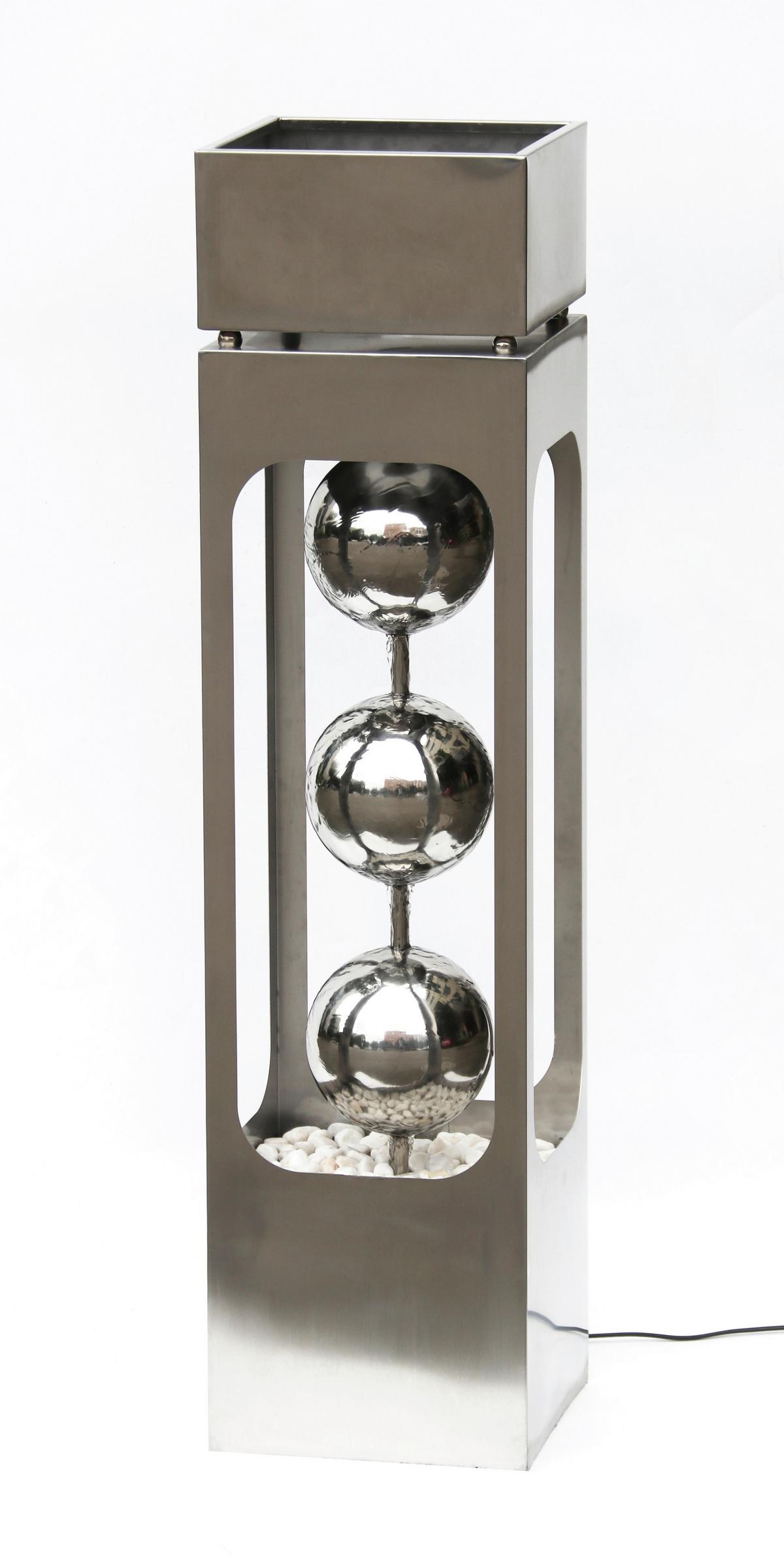 Blumensäule Kaskade ca. 25x100 cm Edelstahl - Silberfarben, Basics, Metall (25/100/25cm)