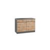 Küchenunterschrank Turin ca. 120x86 cm Graphit/Eiche - Eiche Wotan/Graphitfarben, Design, Holzwerkstoff (120/86/60cm) - Held