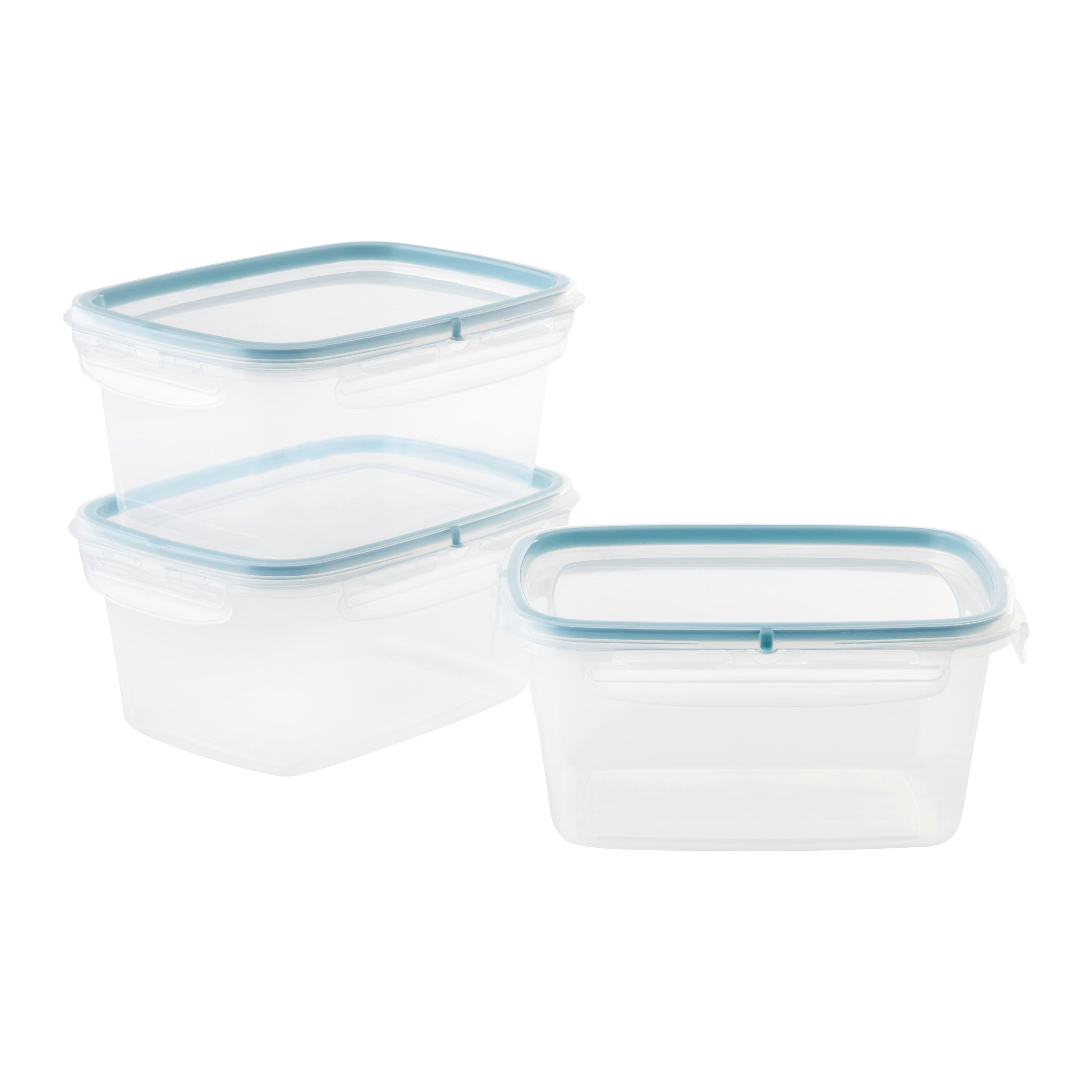 MATBEHÅLLARE SET DIEGO 1,2L - transparent/pastellblå, Klassisk, plast (18,4/14/12cm) - Mömax
