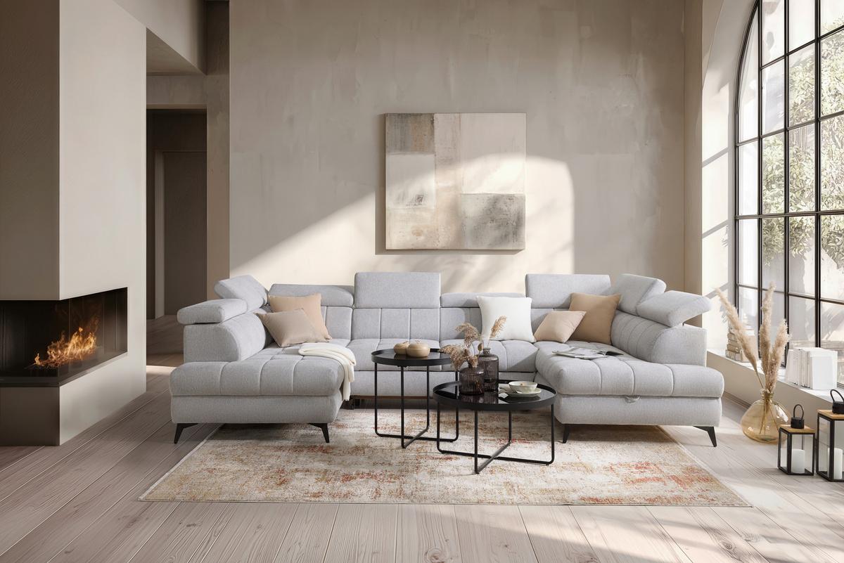 Kutna Garnitura Look - srebrne boje/crna, Moderno, drvo/metal (343/82-100/195cm) - Mömax