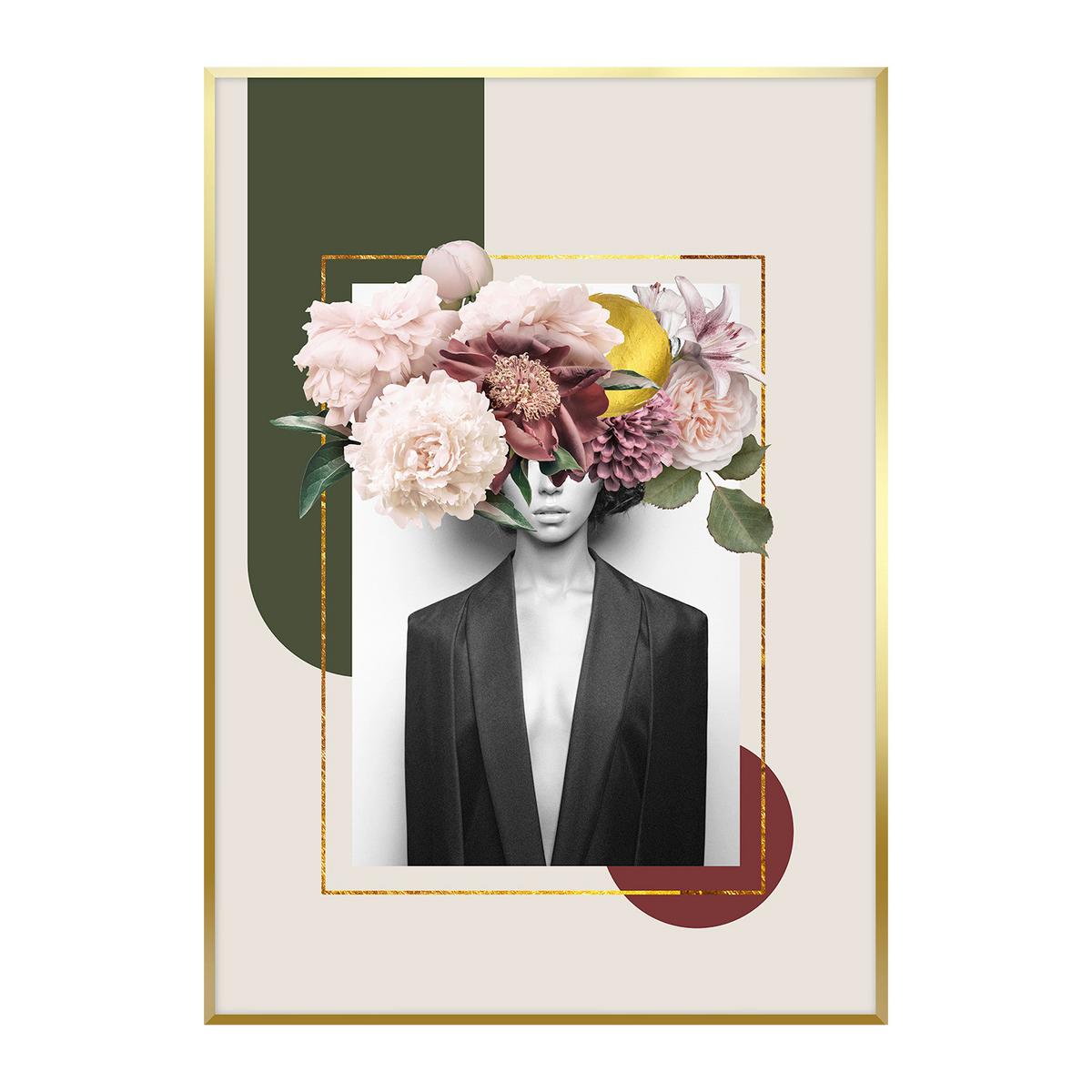 Bild Elena ca. 50x70cm - Goldfarben/Multicolor, Papier/Holzwerkstoff (50/70cm) - Mömax