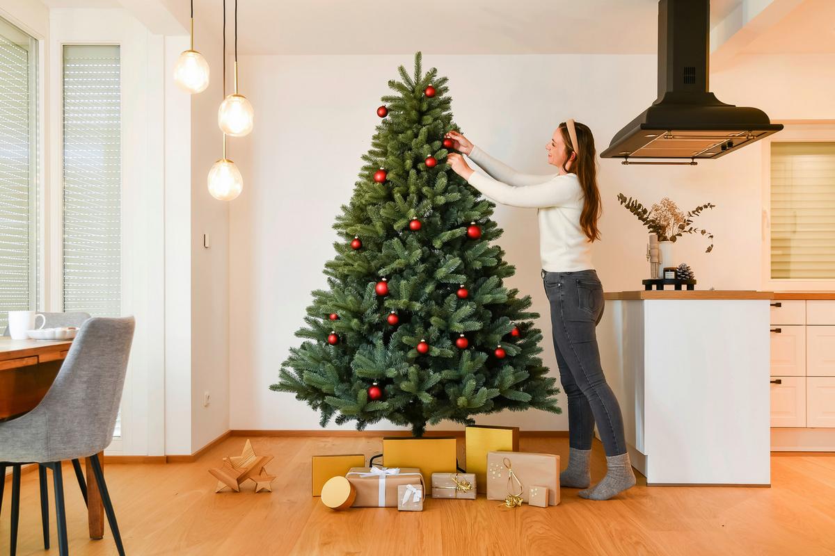 Weihnachtsbaum Evergreen Vermont Waldgrün H: ca. 210cm - Waldgrün, Basics, Kunststoff (150/210cm)