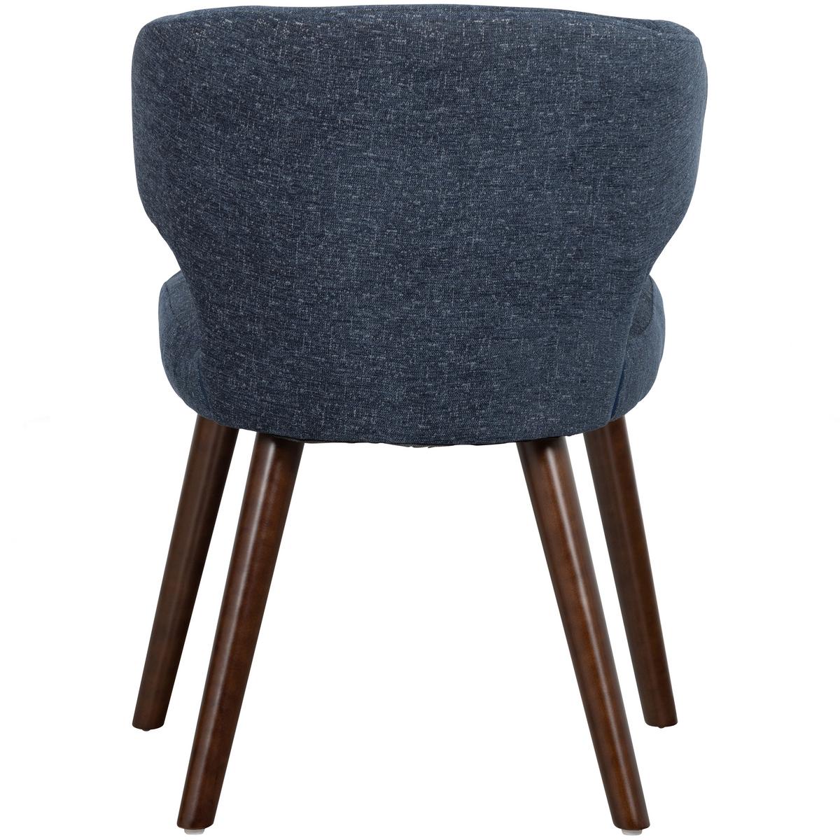 Armlehnstuhl-Set Cape Blau B: 55cm - Blau/Dunkelbraun, MODERN, Holzwerkstoff/Textil (55/77/65cm) - Livetastic
