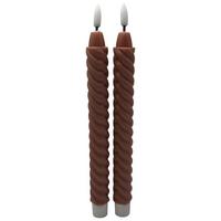 Stabkerze Twist Altrosa, 2er Set - Altrosa, Konventionell (2/25cm) - Mömax
